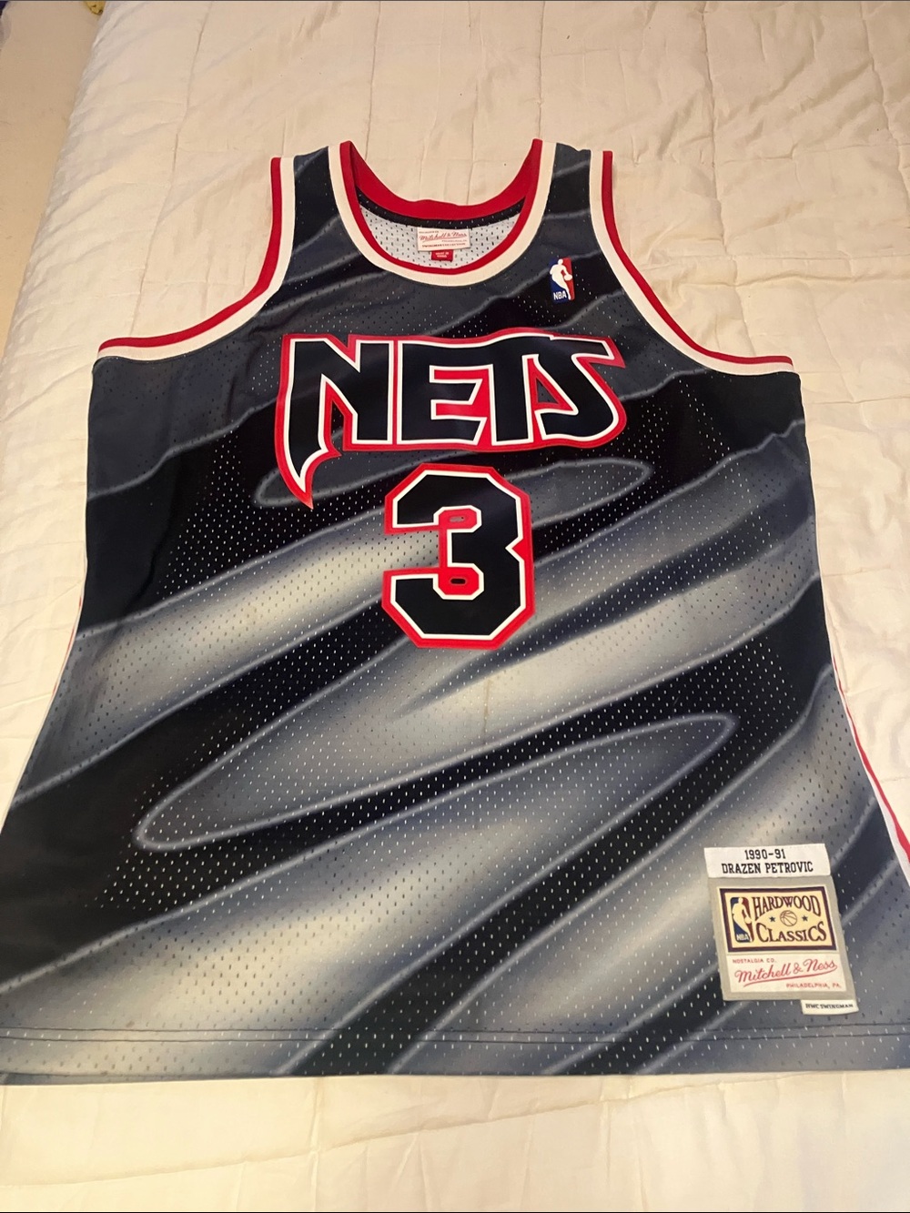 Mitchell & Ness Nets #3 Hardwood Classics Jersey - Black / Red / White